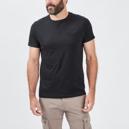 T-shirt col rond avec poche plaquée
