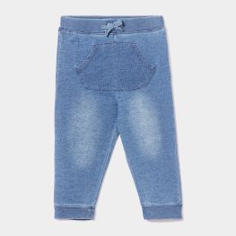 Pantalon droit taille élastiquée en jean