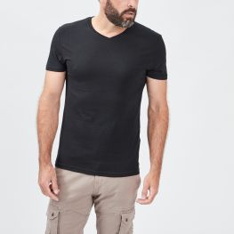 T-shirt manches courtes coton col V