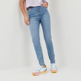 Jeans skinny taille haute Liberto