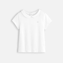 T-shirt blanc col claudine