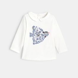 T-shirt coton bio oiseau floral