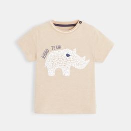 T-Shirt Fines Rayures à Motif Hippo Bébé Garçon
