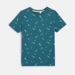 T-shirt imprimé de petits motifs bleu garçon