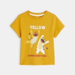 T-shirt Yellow tigres jaune bébé garçon