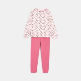 Pyjama 2 pièces en molleton léger rose fille