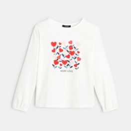 T-shirt amusant à personnaliser "more love" blanc fille