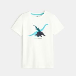 T-shirt motif dinosaures blanc garçon