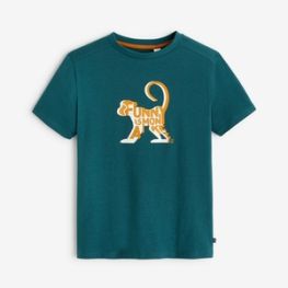 T-shirt animal à message vert garçon