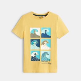 T-shirt à motifs vagues jaune garçon