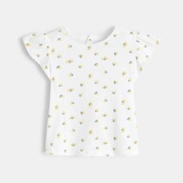 T-shirt impression abeilles jaune bébé fille
