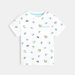 T-shirt tortues et palmes blanc bébé garçon