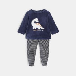 Pyjama dinosaure bas rayé bébé garçon