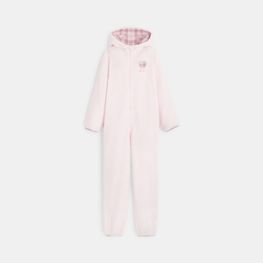Combinaison-pyjama en moumoute polaire pastel Fille