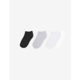 Chaussettes hauteur de cheville, blanc, gris, noir