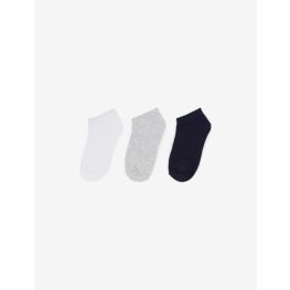 Chaussettes hauteur de cheville, blanc, gris, bleu marine