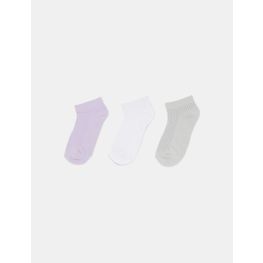 Chaussettes hauteur de cheville violet pastel, gris, blanc