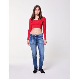 Jean taille basse coupe skinny
