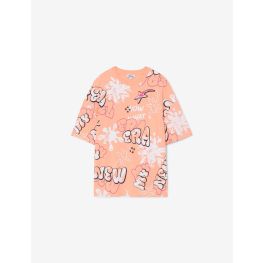 T-shirt oversize à motifs corail