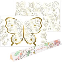 Set de 2 posters papillons à colorier 70x50cm