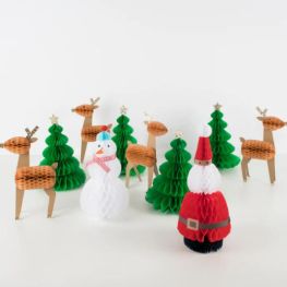 Assortiment de 10 Décorations de Noël en Papier 4 Designs