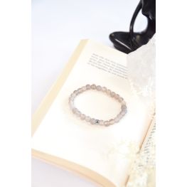 Bracelet Calcédoine Grise Perles Rondes 6 mm