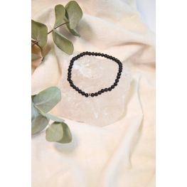 Bracelet Obsidienne Noire Perles rondes 4 mm