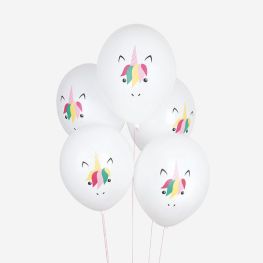 Ballons de Baudruche : 5 Ballons mini licorne