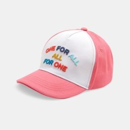Casquette "One for all, all for one" rose fille