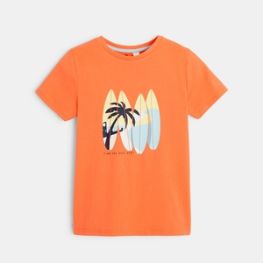 T-shirt manches courtes à motif orange garçon