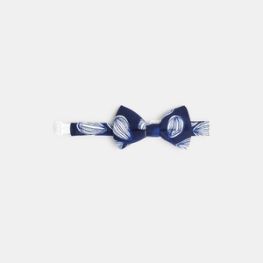 Headband nœud imprimé graphique bleu bébé garçon