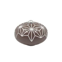 Poignée Cocotte Macaron Céramique Motif Étoile Chocolat