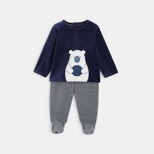 Pyjama velours ours bleu bébé garçon